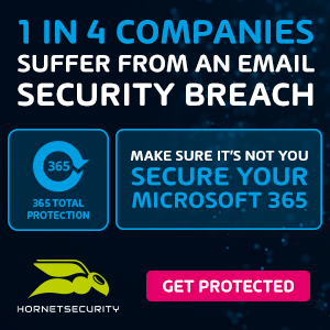 1 in 4 companies suffer e-mail breaches - use hornetsecurity to help secure Microsoft 365