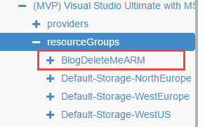 Azure Resource Manager - view new resource group