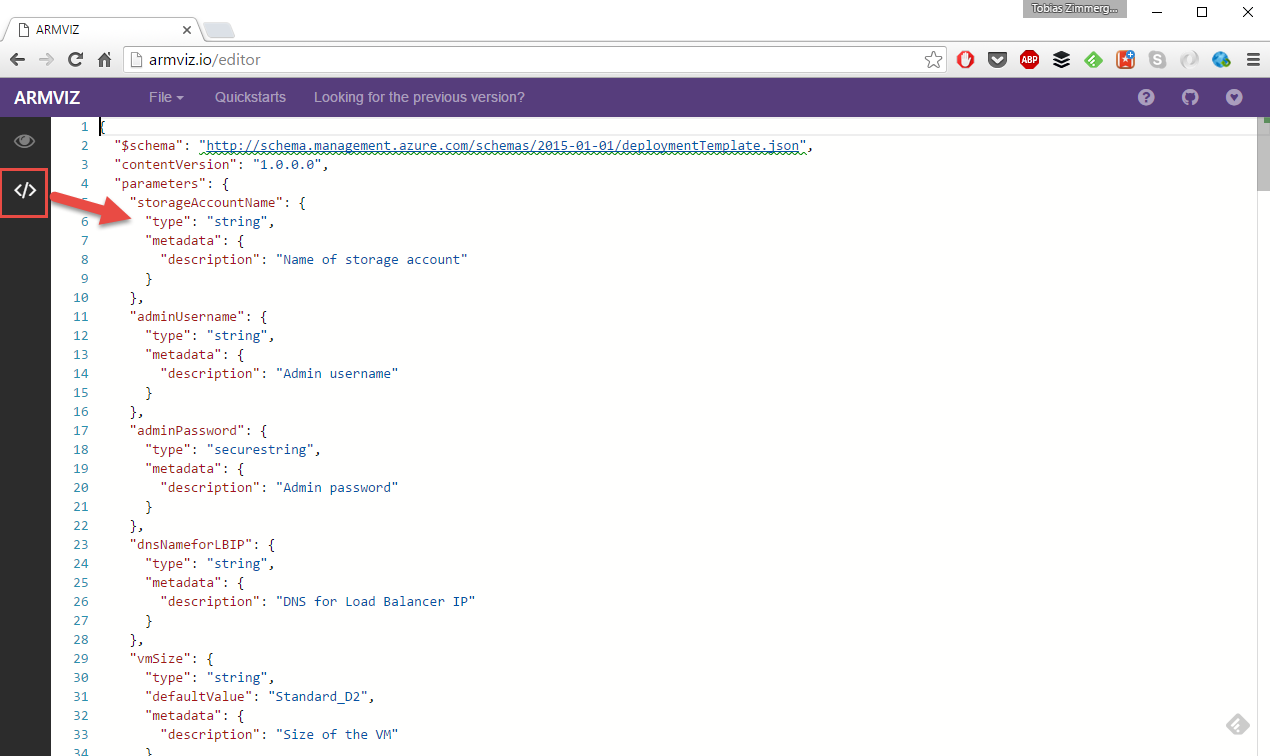 ARM Template Editor with ARMVIZ