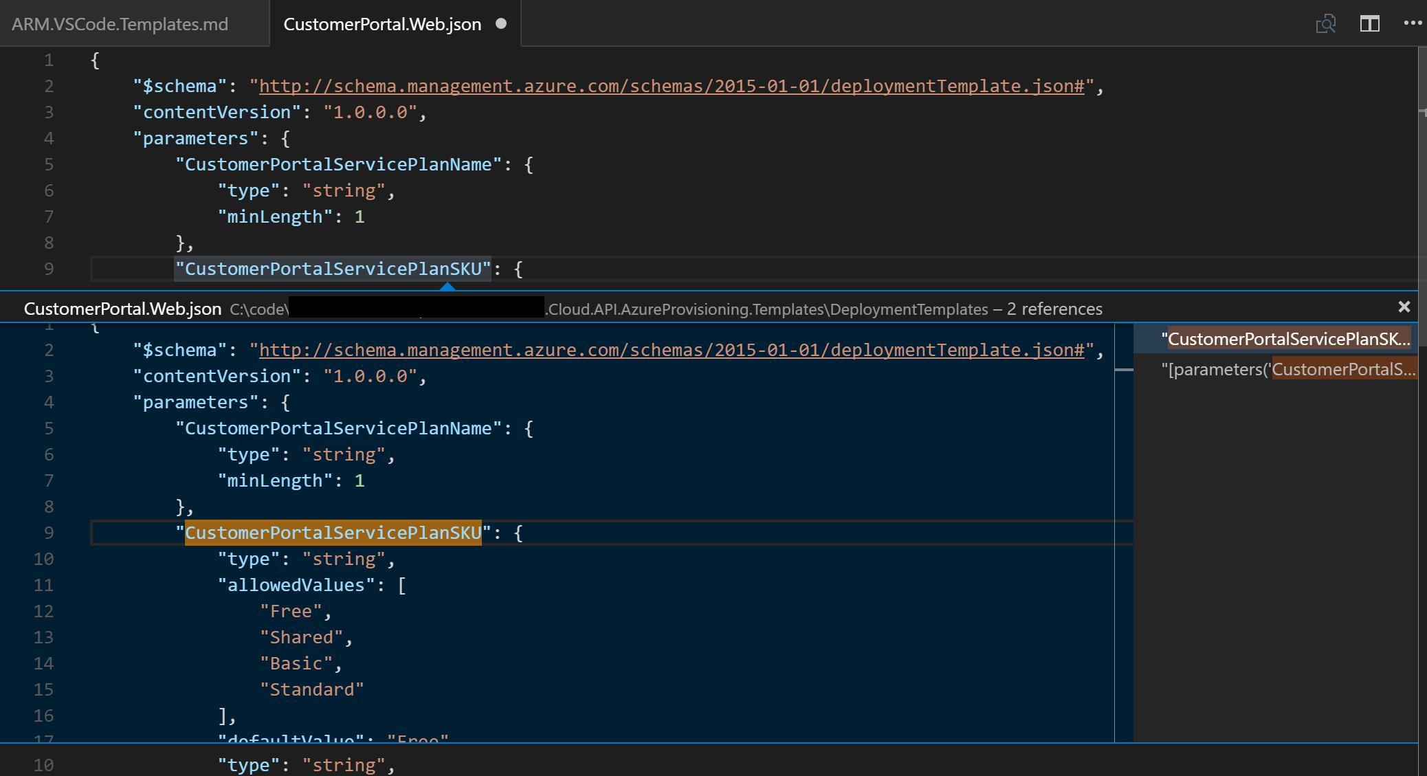 Find parameter usages