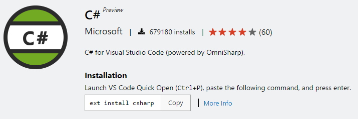 C# tools for Visual Studio Code
