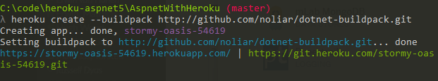 Create heroku app for asp.net 5