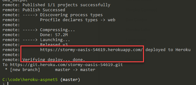 Heroku deploy success