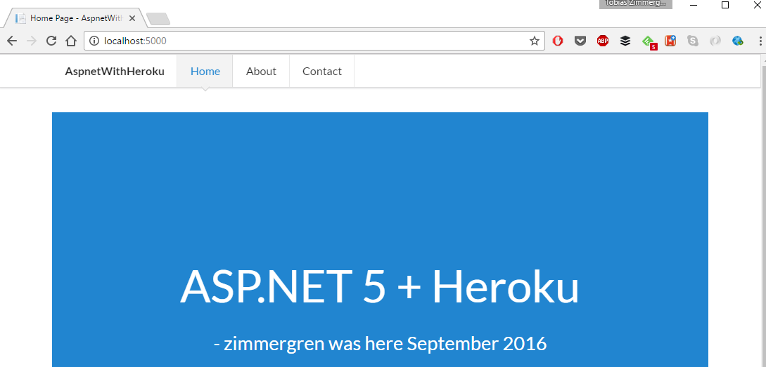 Building an ASP.NET 5 web application (.NET Core) and host it in the Heroku cloud