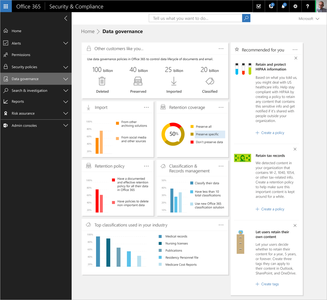 action center office 365