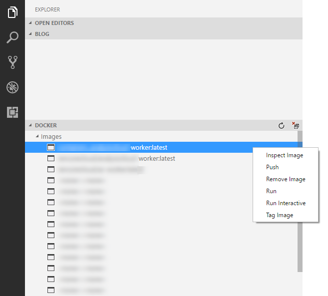 Docker images from VSCode