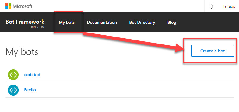Register your Microsoft Bot Framework bot