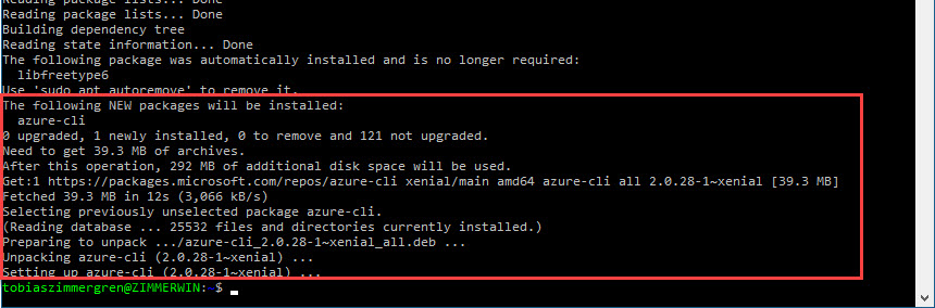 Azure Tip: Running the Azure CLI using Bash on Ubuntu, in Windows 10