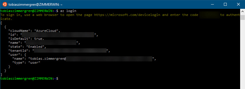 Azure Tip: Running the Azure CLI using Bash on Ubuntu, in Windows 10