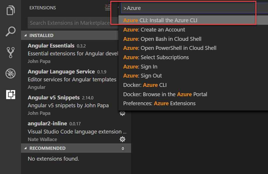 Run the AzureCLI Install Command