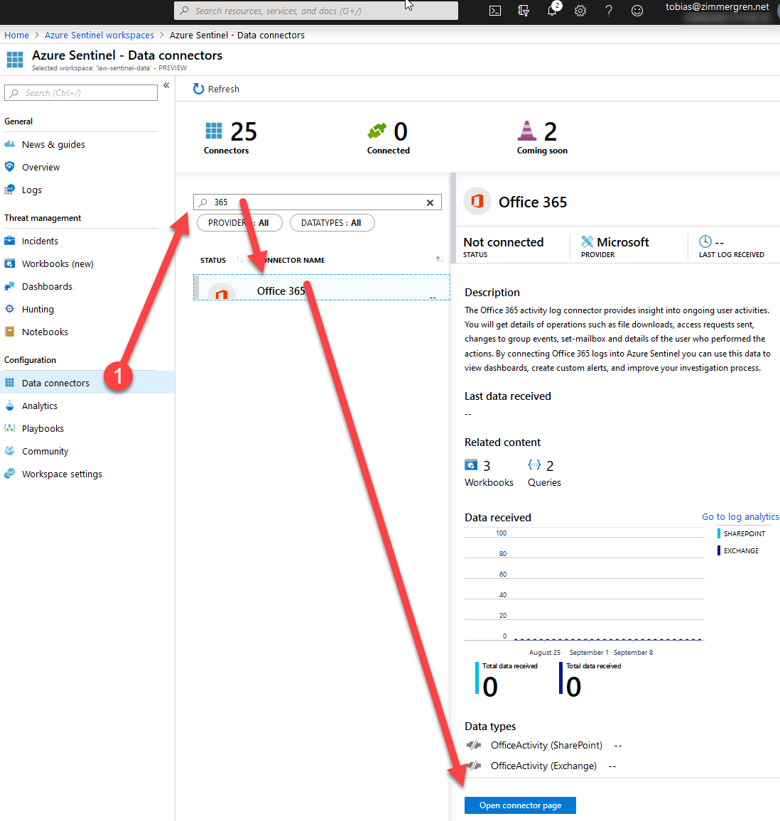 Monitoring Office 365 tenants with Azure Sentinel
