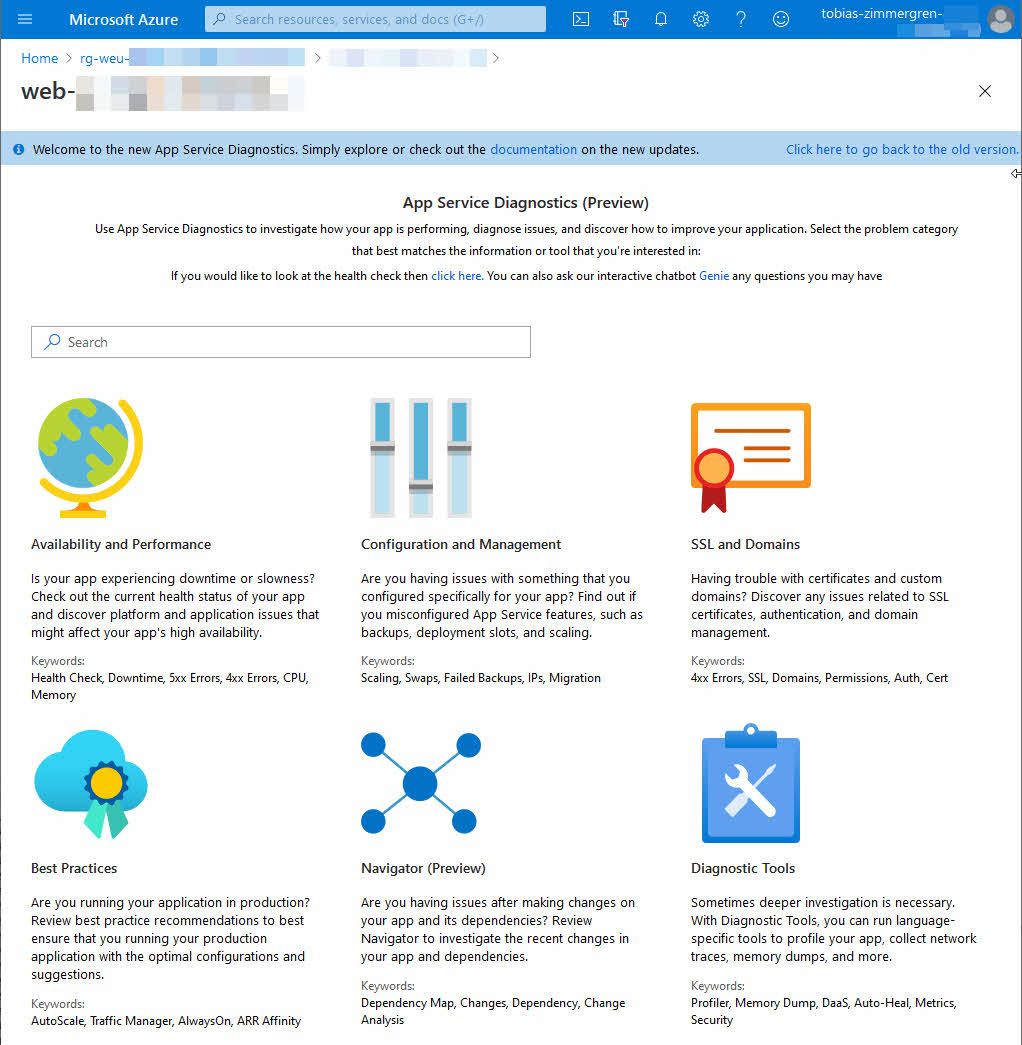 Azure App Service diagnostics - diagnose your cloud web ...