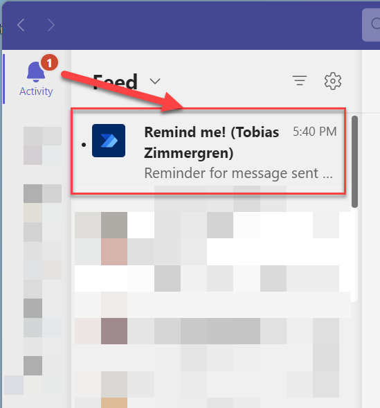 how to set reminder in microsoft teams chat