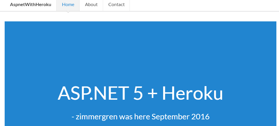 Building an ASP.NET 5 web application (.NET Core) and host it in the Heroku cloud