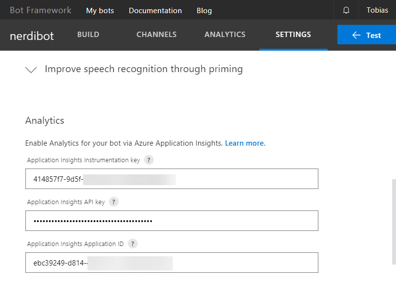 Ensure Application insights are configured