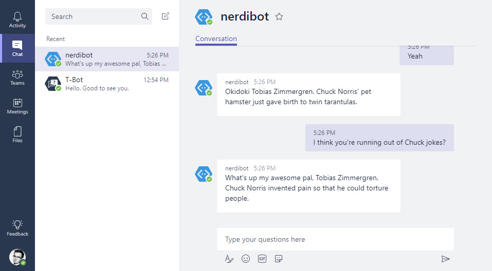 Connected and working in Microsoft Teams