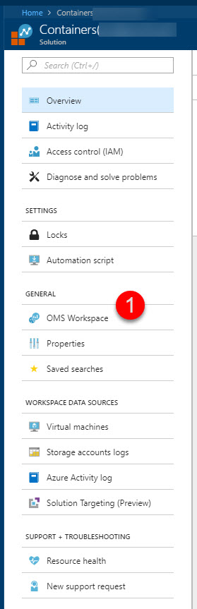 Select OMS Workspace