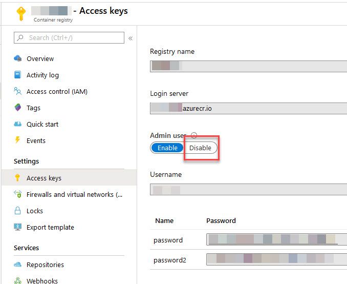 Best Practices for security in Azure Container Registry