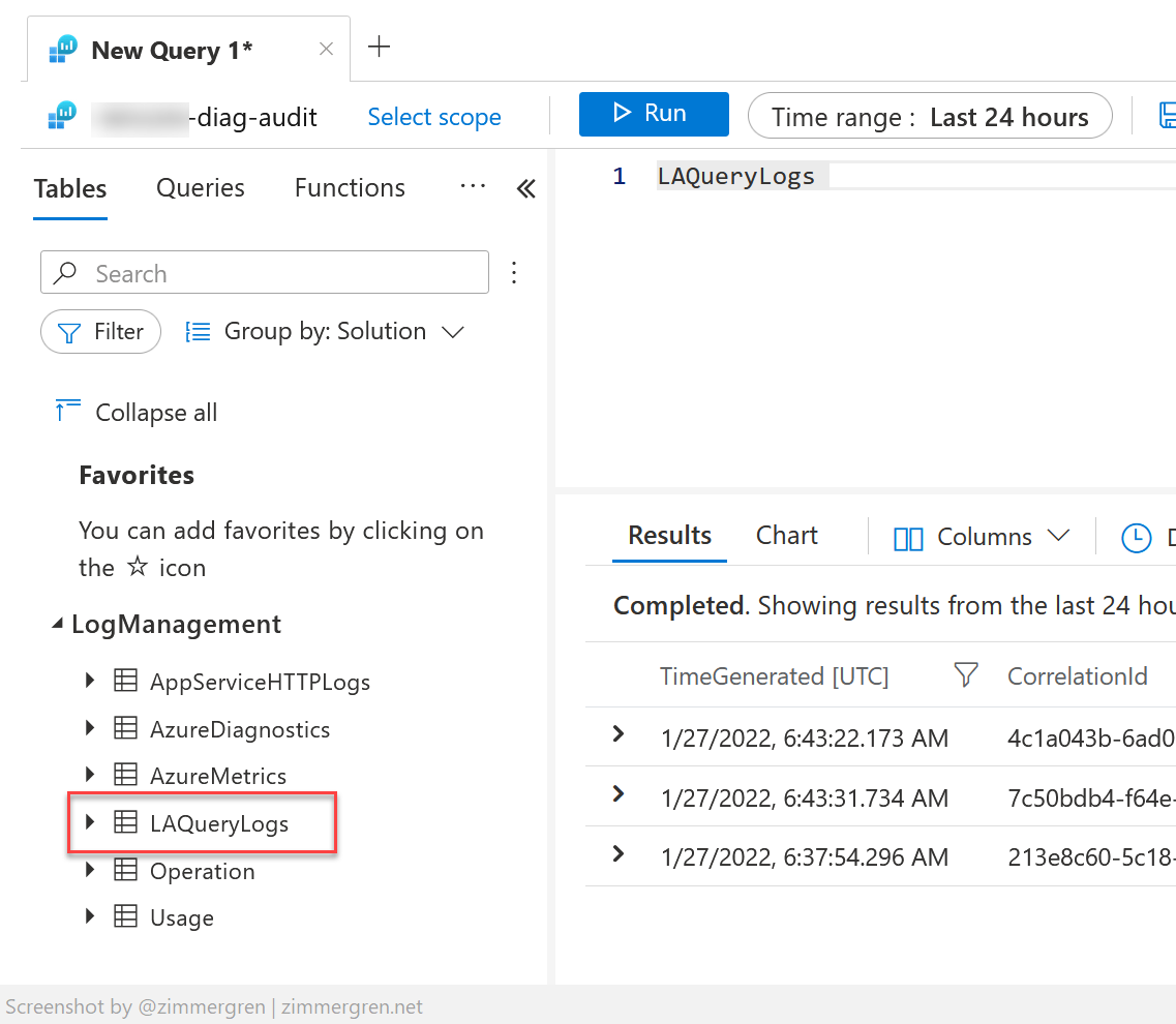 Understanding Azure Log Analytics query auditing