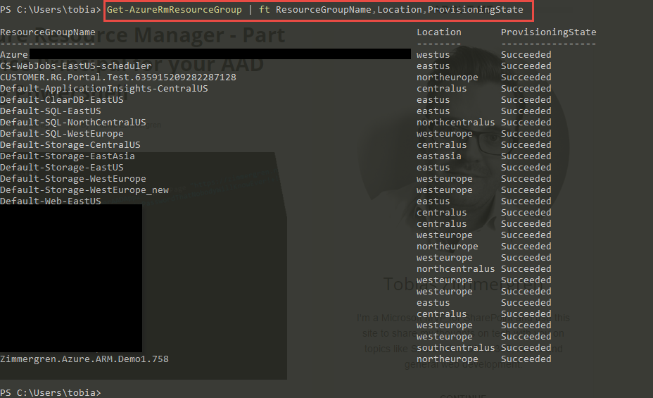 Developing with Azure Resource Manager - Part 2 - Getting started with the AzureRm PowerShell cmdlets